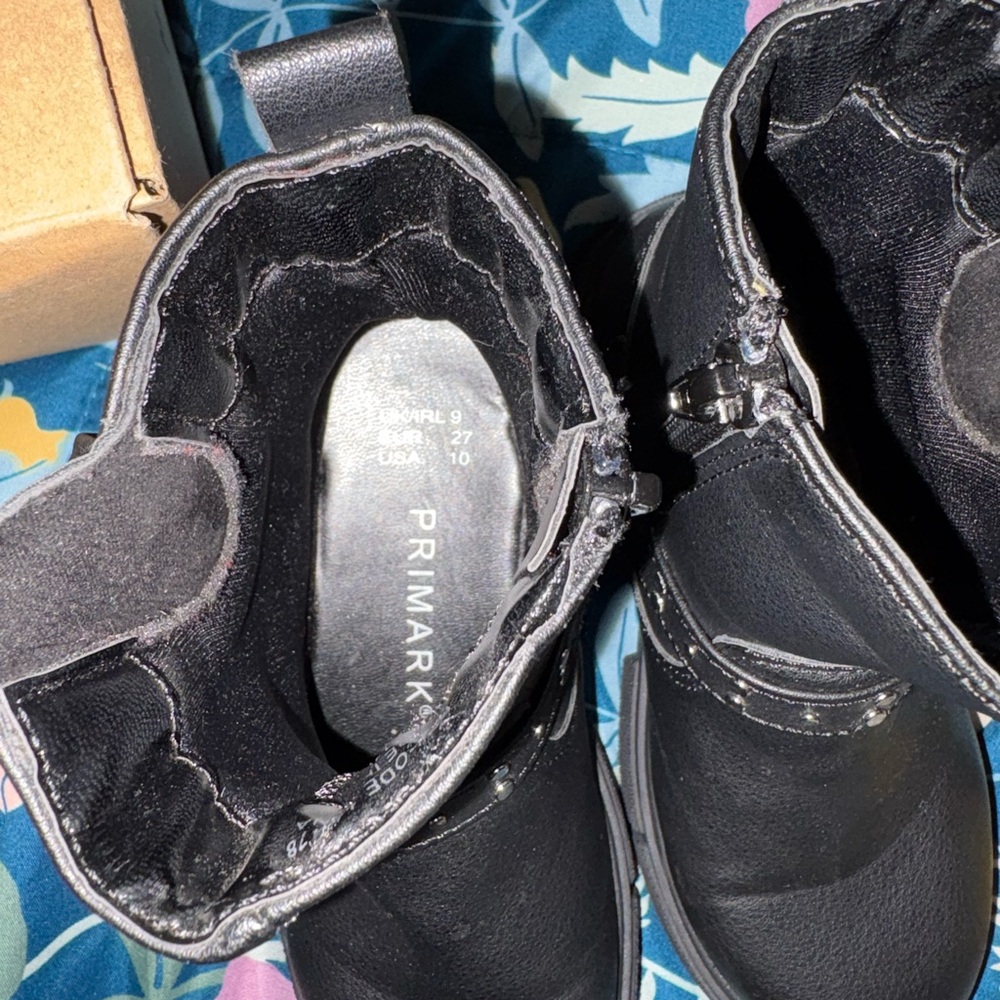 Primark Kids Black Leather Boots
